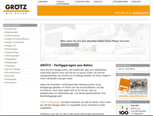 Tablet Screenshot of groetz-fertiggaragen.de